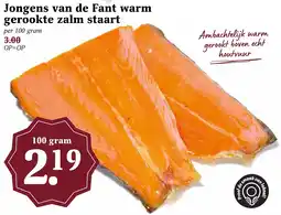 Coop Jongens van de Fant warm gerookte zalm staart aanbieding