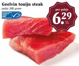 Coop Geelvin tonijn steak aanbieding