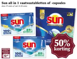 CoopCompact Sun all in 1 vaatwastabletten of -capsules aanbieding