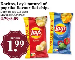CoopCompact Doritos, Lay's naturel of paprika flavour flat chips aanbieding