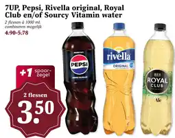 CoopCompact 7UP, Pepsi, Rivella original, Royal Club en/of Sourcy Vitamin water aanbieding