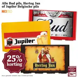 CoopCompact Alle Bud pils, Hertog Jan of Jupiler Belgische pils aanbieding