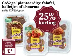 Coop GoVega! plantaardige falafel, balletjes of shoarma aanbieding