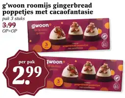 Coop g'woon roomijs gingerbread poppetjes met cacaofantasie aanbieding