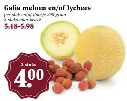 Coop Galia meloen en/of lychees aanbieding