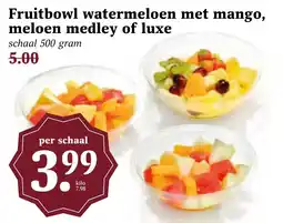 Coop Fruitbowl watermeloen met mango, meloen medley of luxe aanbieding