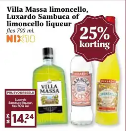 Coop Villa Massa limoncello, Luxardo Sambuca of limoncello liqueur aanbieding
