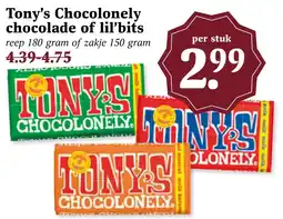 Coop Tony's Chocolonely chocolade of lil'bits aanbieding