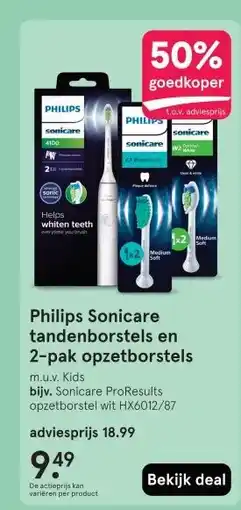 Etos Philips Sonicare tandenborstels en 2-pak opzetborstels aanbieding