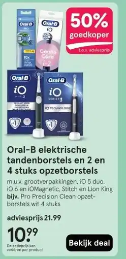 Etos Oral-B elektrische tandenborstels en 2 en 4 stuks opzetborstels aanbieding