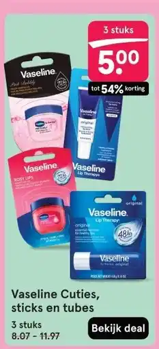 Etos Vaseline Cuties, sticks en tubes aanbieding