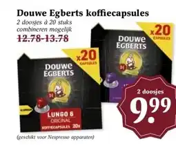 Boon`s Markt Douwe Egberts koffiecapsules aanbieding