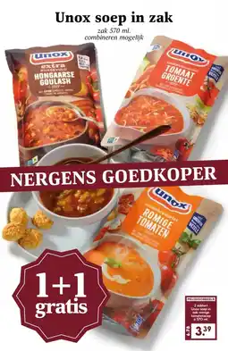 Boon`s Markt Unox soep in zak aanbieding