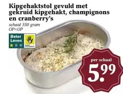 Boon`s Markt Kipgehaktstol gevuld met gekruid kipgehakt, champignons en cranberry's aanbieding