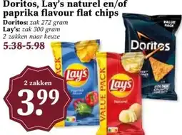 Boon`s Markt Doritos, Lay's naturel en/of paprika flavour flat chips aanbieding