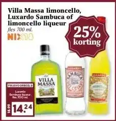 Boon`s Markt Villa Massa limoncello, Luxardo Sambuca of limoncello liqueur aanbieding