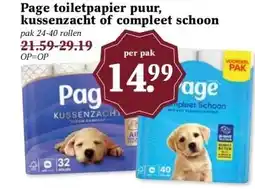 Boon`s Markt Page toiletpapier puur, kussenzacht of compleet schoon aanbieding