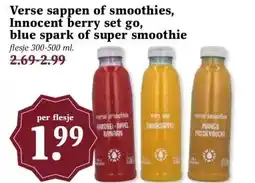 Boon`s Markt Verse sappen of smoothies, Innocent berry set go, blue spark of super smoothie aanbieding
