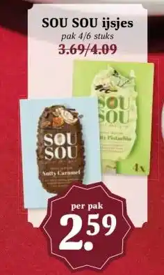 Boon`s Markt SOU SOU ijsjes aanbieding