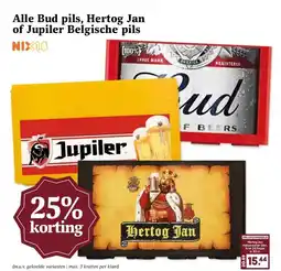 Boon`s Markt Alle Bud pils, Hertog Jan of Jupiler Belgische pils aanbieding