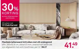 Karwei Flexibele lattenwand licht eiken met vilt ondergrond aanbieding
