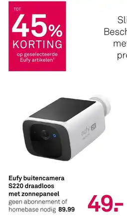 Karwei Eufy buitencamera S220 draadloos met zonnepaneel aanbieding