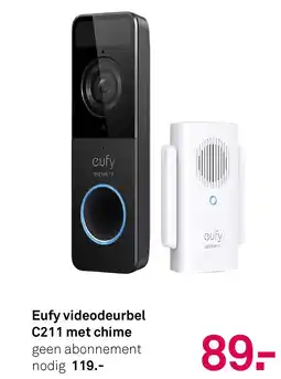 Karwei Eufy videodeurbel C211 met chime aanbieding