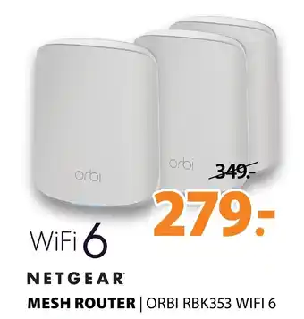 Expert NETGEAR Mesh Router | ORBI RBK353 WIFI 6 aanbieding