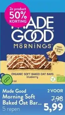 Holland & Barrett Morning Soft Baked Oat Bars Blueberry BIO - 5 x 30g aanbieding
