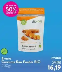Holland & Barrett Curcuma Raw Poeder BIO aanbieding