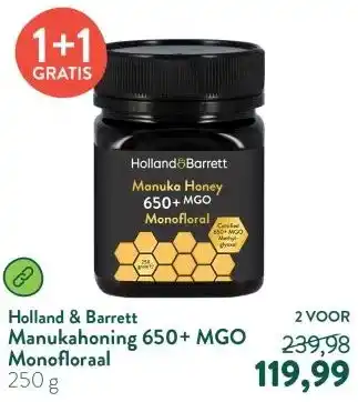 Holland & Barrett Manukahoning 650+ MGO Monofloraal aanbieding