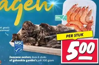 Zeeuwse oesters , of gekookte gamba's