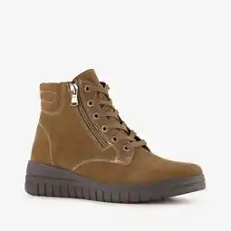 Scapino Hush Puppies suède dames veterboots bruin aanbieding