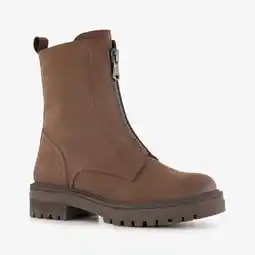 Scapino Harper leren dames boots met rits bruin aanbieding