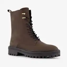 Scapino Harper leren dames veterboots bruin aanbieding