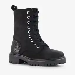 Scapino Groot suède meisjes veterboots zwart aanbieding