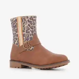 Scapino Blue Box meisjes enkellaarsjes met luipaardprint cognac aanbieding