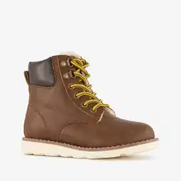 Scapino Blue Box gevoerde jongens veterboots cognac bruin aanbieding