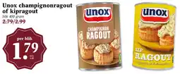 CoopCompact Unox champignonragout of kipragout aanbieding