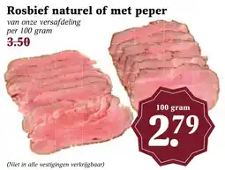 Coop Rosbief naturel of met peper aanbieding