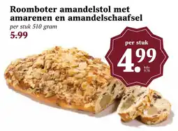 Coop Roomboter amandelstol met amarenen en amandelschaafsel aanbieding