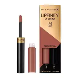 Trekpleister Max Factor Lipfinity Lip Colour 180 Spiritual 2-Step Longlasting Lipstick aanbieding