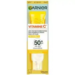 Trekpleister Garnier Vitamine C SPF50+ Invisible Anti-Pigmentvlekken Daily UV Fluid aanbieding