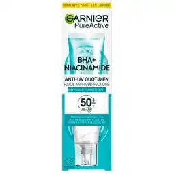Trekpleister Garnier PureActive BHA+ Niacinamide SPF50+ Anti-Imperfections Fluid aanbieding