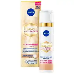 Trekpleister NIVEA Luminous630 Anti-spot SPF30 02 Medium 3-in-1 CC Crème aanbieding
