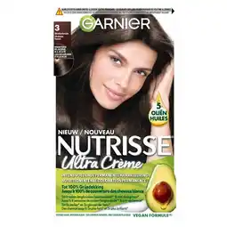 Trekpleister Garnier Nutrisse Ultra Crème 3 Donkerbruin Permanente Haarkleuring aanbieding