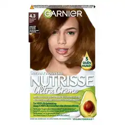 Trekpleister Garnier Nutrisse Ultra Crème 4.3 Goudbruin Permanente Haarkleuring aanbieding