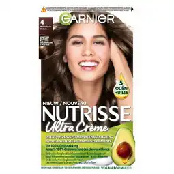 Trekpleister Garnier Nutrisse Ultra Crème 4 Middenbruin Permanente Haarkleuring aanbieding