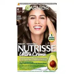 Trekpleister Garnier Nutrisse Ultra Crème 4 Middenbruin Permanente Haarkleuring aanbieding