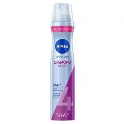 Trekpleister NIVEA Diamond Gloss Care Hold 4 Styling Hairspray aanbieding